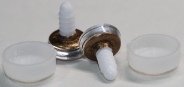Preview: Sicherheitsaugen trapezoid 14 mm braun metallic weiße Pupille Schielaugen 4
