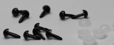 Sonderangebot: 5 Paar Kunststoffaugen Teddy schwarz 4 mm - zum Einkleben