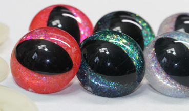 Sonderangebot: 5 Paar Sicherheitsaugen Katze Drache 30 mm Glitter