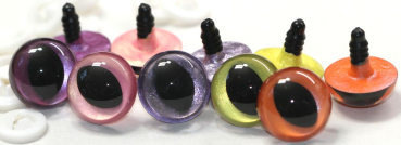 Preview: Sonderangebot: 5 Paar Sicherheitsaugen Katze Drache Größe 18 mm metallic