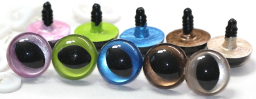 Preview: Sonderangebot: 5 Paar Sicherheitsaugen Katze Drache Größe 18 mm metallic