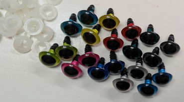 Preview: Sonderangebot: 10 Paar Sicherheitsaugen 16 mm metallic