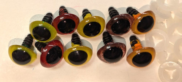 Preview: Sonderangebot: 5 Paar Sicherheitsaugen 16 mm Farbenmix