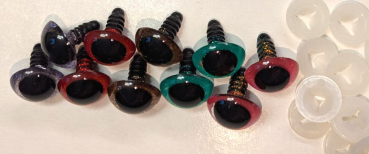 Preview: Sonderangebot: 5 Paar Sicherheitsaugen 16 mm metallic