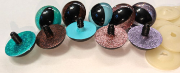 Preview: Sonderangebot: 5 Paar Sicherheitsaugen 28 mm Katze Drache