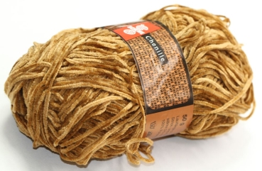 Wolle Schewe Chenille 50 g 100 % Polyacryl Farbe hellbraun