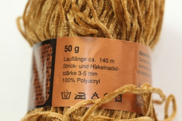 Wolle Schewe Chenille 50 g 100 % Polyacryl Farbe hellbraun