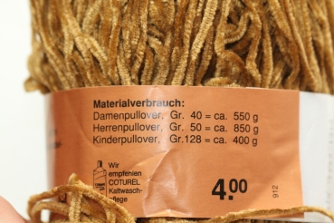 Wolle Schewe Chenille 50 g 100 % Polyacryl Farbe hellbraun