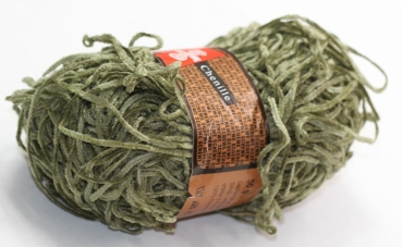 Wolle Schewe Chenille 50 g 100 % Polyacryl Farbe schilfgrün