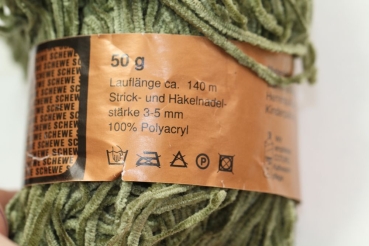 Wolle Schewe Chenille 50 g 100 % Polyacryl Farbe schilfgrün