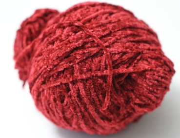 Wolle Schewe Chenille 48 g 100 % Polyacryl Farbe weinrot Rest