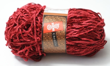 Wolle Schewe Chenille 50 g 100 % Polyacryl Farbe weinrot
