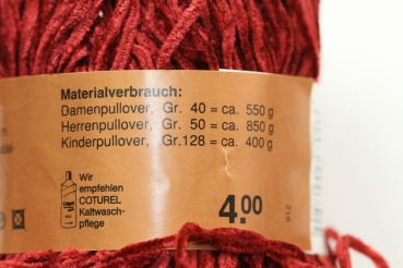 Wolle Schewe Chenille 50 g 100 % Polyacryl Farbe weinrot
