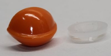 Sicherheitsnase 21 mm x 13 mm x 14 mm Schnabel hart orange glänzend mit Sicherheitsscheibe