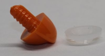 Sicherheitsnase 21 mm x 13 mm x 14 mm Schnabel hart orange glänzend mit Sicherheitsscheibe