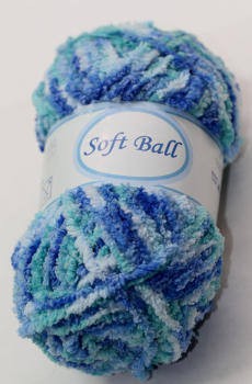 Wolle Soft Ball Chenille 50 g 100 % Polyester Blautöne Restposten Sonderpreis