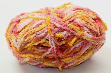 Wolle Soft Ball Chenille 40 g 100 % Polyester orange rosa Rest
