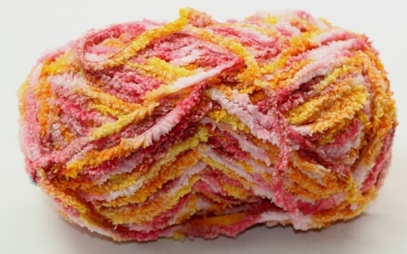 Wolle Soft Ball Chenille 50 g 100 % Polyester orange rosa Rest
