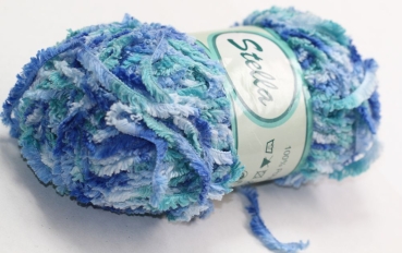 Wolle Stella Chenille 50 g 100 % Polyester blau-türkis