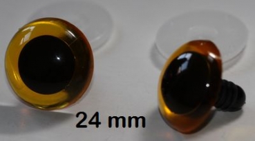 1 Paar Sicherheitsaugen transparent durchgefärbt honig