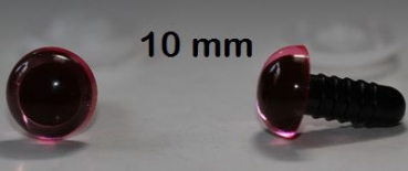 1 Paar Sicherheitsaugen transparent durchgefärbt rosa