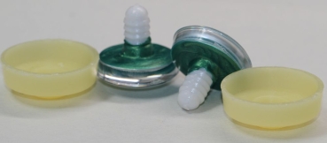 1 Paar Sicherheitsaugen trapezoid emerald grün metallic 25 mm Katze Drache weiße Pupille