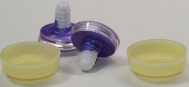 1 Paar Sicherheitsaugen trapezoid violett metallic 25 mm Katze Drache weiße Pupille
