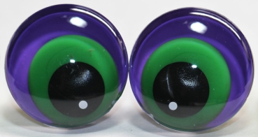 1 Paar Sicherheitsaugen trapezoid 25 mm Froschaugen-Pupille violett