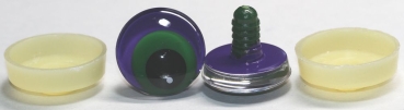 1 Paar Sicherheitsaugen trapezoid 25 mm Froschaugen-Pupille violett