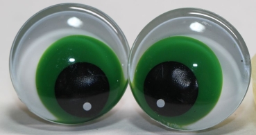 1 Paar Sicherheitsaugen trapezoid 25 mm Froschaugen-Pupille weiß