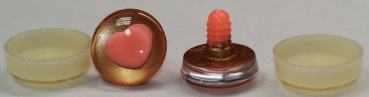 1 Paar Sicherheitsaugen trapezoid 25 mm rosegold metallic herzförmige Pupille rosa