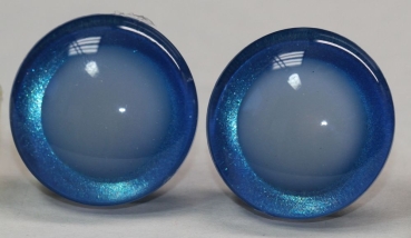 1 Paar Sicherheitsaugen trapezoid 25 mm blau metallic nachtleuchtende Pupille
