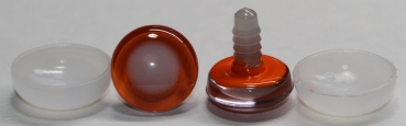 1 Paar Sicherheitsaugen trapezoid 20 mm orange nachtleuchtende Pupille