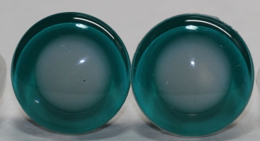 1 Paar Sicherheitsaugen trapezoid 20 mm türkisgrün nachtleuchtende Pupille