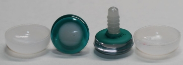 1 Paar Sicherheitsaugen trapezoid 20 mm türkisgrün nachtleuchtende Pupille
