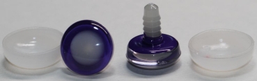 1 Paar Sicherheitsaugen trapezoid 20 mm violett nachtleuchtende Pupille