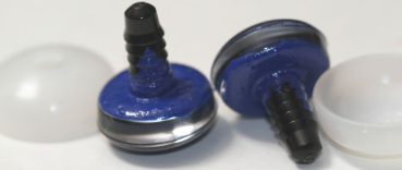 Preview: 1 Paar Sicherheitsaugen trapezoid 20 mm Schneeflocken-Pupille dunkelblau