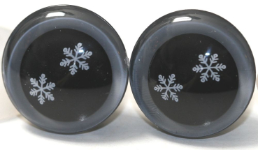 1 Paar Sicherheitsaugen trapezoid 18 mm Schneeflocken-Pupille grau