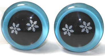 1 Paar Sicherheitsaugen trapezoid 18 mm Schneeflocken-Pupille karibik