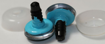 Preview: 1 Paar Sicherheitsaugen trapezoid 18 mm Schneeflocken-Pupille karibik