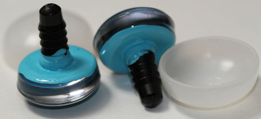 Preview: 1 Paar Sicherheitsaugen trapezoid 20 mm Schneeflocken-Pupille karibik