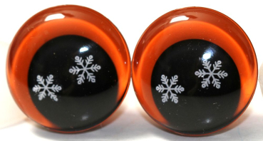 1 Paar Sicherheitsaugen trapezoid 20 mm Schneeflocken-Pupille orange