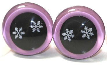 1 Paar Sicherheitsaugen trapezoid 18 mm Schneeflocken-Pupille rosa