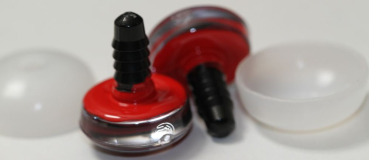 Preview: 1 Paar Sicherheitsaugen trapezoid 20 mm Schneeflocken-Pupille rot