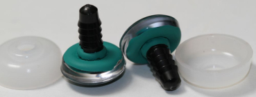 Preview: 1 Paar Sicherheitsaugen trapezoid 18 mm Schneeflocken-Pupille türkisgrün