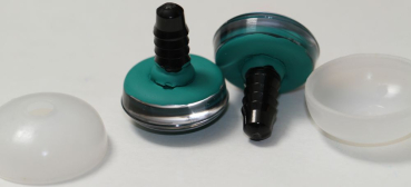 Preview: 1 Paar Sicherheitsaugen trapezoid 20 mm Schneeflocken-Pupille türkisgrün