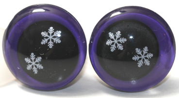 1 Paar Sicherheitsaugen trapezoid 18 mm Schneeflocken-Pupille violett