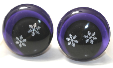 1 Paar Sicherheitsaugen trapezoid 20 mm Schneeflocken-Pupille violett