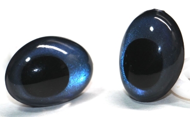 1 Paar Sicherheitsaugen tropfenförmig blauschwarz metallic 17,4 mm x 13 mm Schielaugen