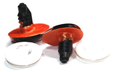 1 Paar Sicherheitsaugen tropfenförmig orangegold metallic 17,4 mm x 13 mm Schielaugen